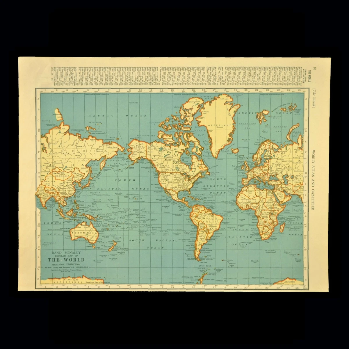 古董世界地图、地图册World 1940-1949 日期范围| eBay