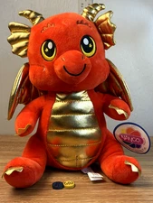 Rare-Nanco- Red&Gold Stuffed Dragon- Starred Eyed- New w/Tags-GDJ-A-518
