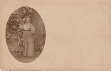 Riverton MD       RPPC      Woman posed by a House     1908      Wicomico County