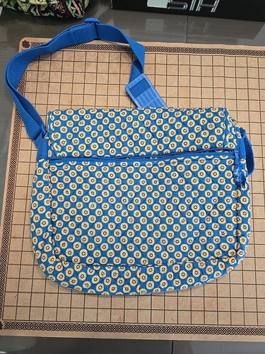 Vera Bradley Riviera Blue Front Flap Messenger Bag Floral Large Double Buckle - Picture 2 of 8