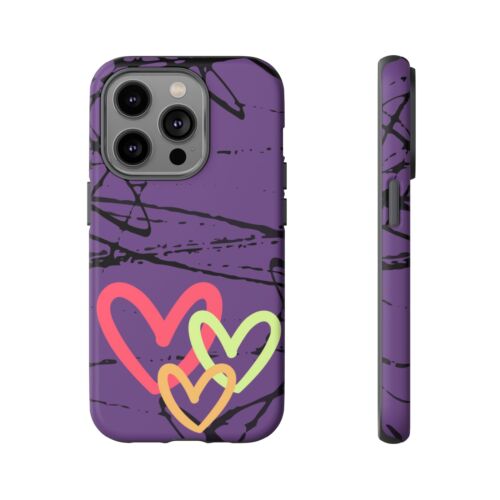 Hearts on Purple & Black Tough Handyhülle für iPhone, Samsung Galaxy, Goog Pixel - Bild 72 von 285