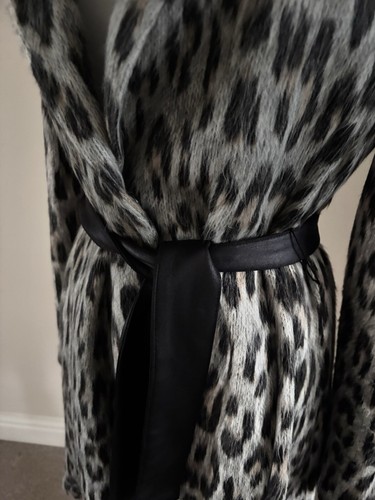 FRANK LYMAN MONTREAL .. Luxury Ladies Animal Print Lightweight Belted Coat Sz 12 - Picture 5 of 11