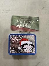 Holiday Time Betty Boop Mini Lunch Box Christmas Tree Ornament New D50