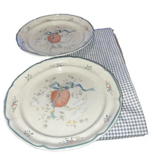 Marmalade Goose & Berries Patterned 2 Dinner Plates Farmhouse Country Vintage