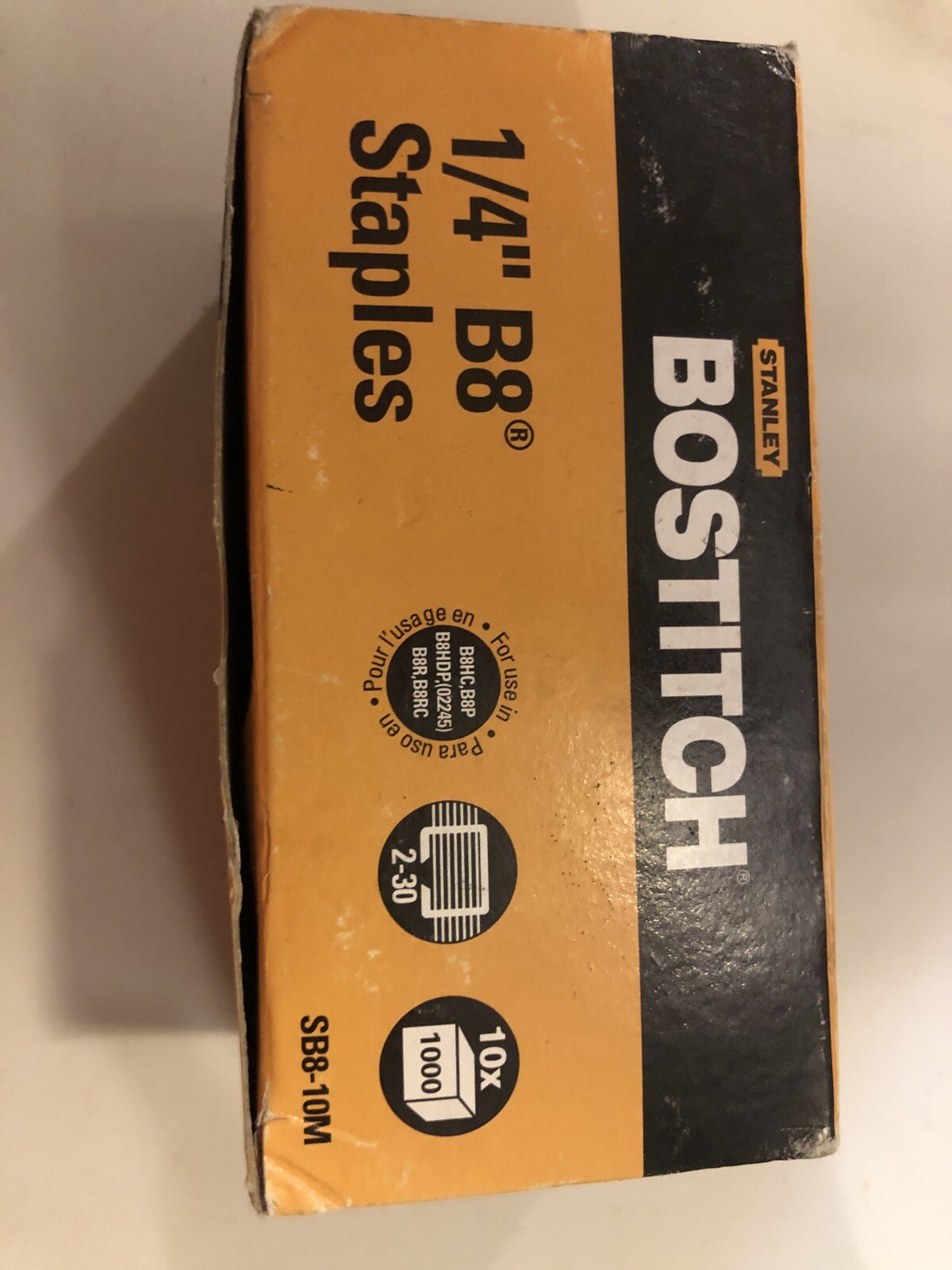 Bostitch B8 PowerCrown Staples 0.25 Inches 10000 Total in 10 Separate