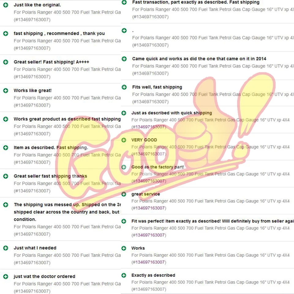 Para Polaris Ranger 400 500 700 Tanque de Combustible Gasolina Tapón Calibre 16" UTV xp 4X4 Foto 2 de 4