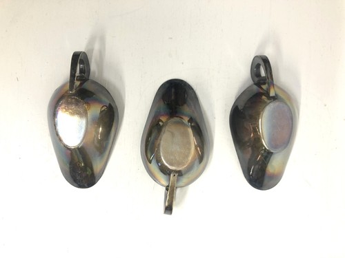 SET 3 CUCCHIAIO ARGENTATO CON MANICO DECO' SERVIZIO UOVO OSTRICA ANNI '30 - Foto 6 di 6