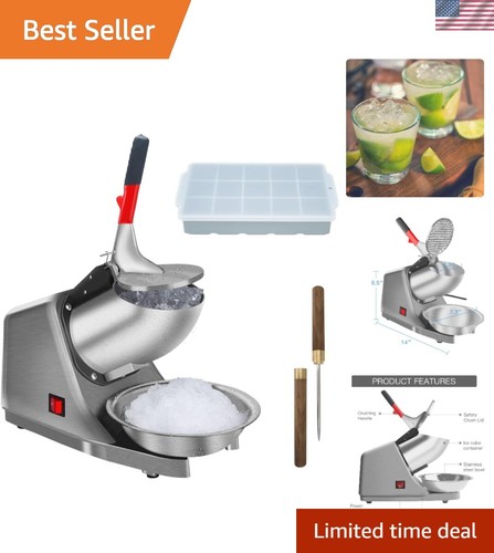 Shaved Ice Machine Stainless Steel Blade 143lbs/hr Electric for Snow Cones
