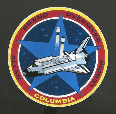 NASA SHUTTLE COLUMBIA STS- 5  CREW PATCH  DECAL STICKER 3 1/2'' 
