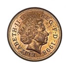 1998 United Kingdom 1 Penny World Coin Queen Elizabeth II Portcullis UK KM#986 — photo 2