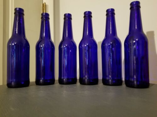 Bottiglie di vetro blu cobalto, birra, vasi da fiori, artigianato, progetti illimitati! - Foto 2 di 9
