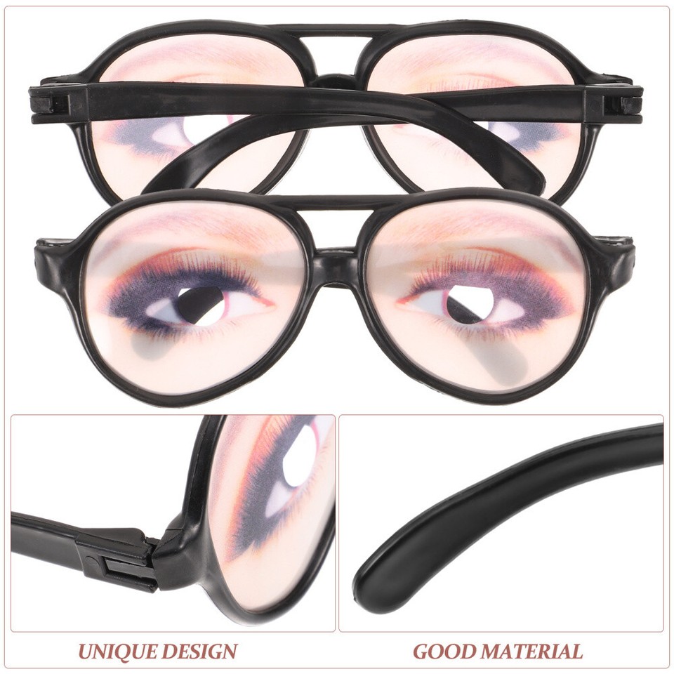 4pcs Funny Glasses Eye Pattern Glasses Novelty Eyeglasses Birthday