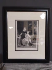 Framed Antique 1844 Engraving By H. Robinson - The Secret Discovered - 