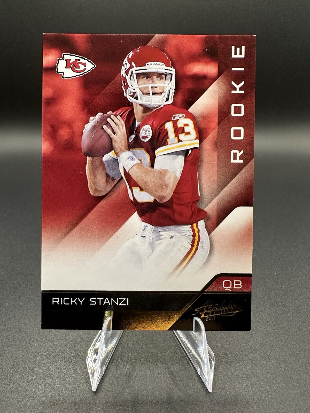 Ricky Stanzi Panini Absolute Memorabilia #139 Rookie Premier Materials-Oversize Jersey Number