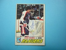 1977/78 O-PEE-CHEE NHL HOCKEY CARD 136 STEVE VICKERS EX SHARP AUTO AUTOGRAPH OPC