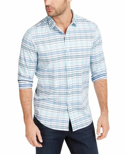 Club Room Mens Dress Shirt Blue Size 