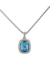 David Yurman Blue Topaz  Diamond Nobeless Necklace 925 Sterling Silver