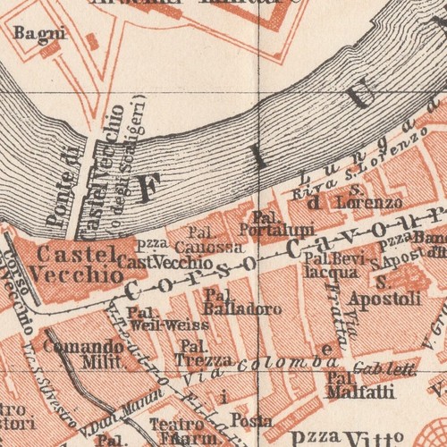 VERONA map Original city plan 1913 ITALY - Picture 2 of 10