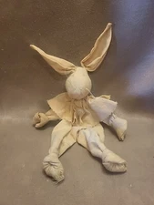 Vintage Primitive Rag Doll Bunny 10.5"