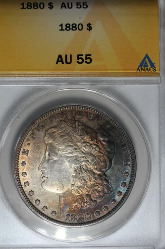 1880 $1  AU 55, Morgan Silver Dollar, Miss Liberty Head Dollar, $1