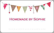 Bunting Fete Jam Pot Jar Labels Homemade preserves Hamper space for writing 2