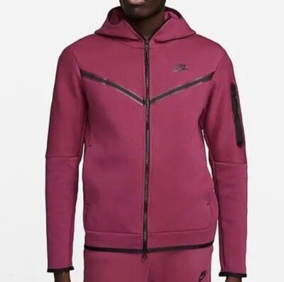 NWT MEN NIKE AIR SPORTSWEAR TECH FLEECE ROSEWOOD BLACK HOODIE
