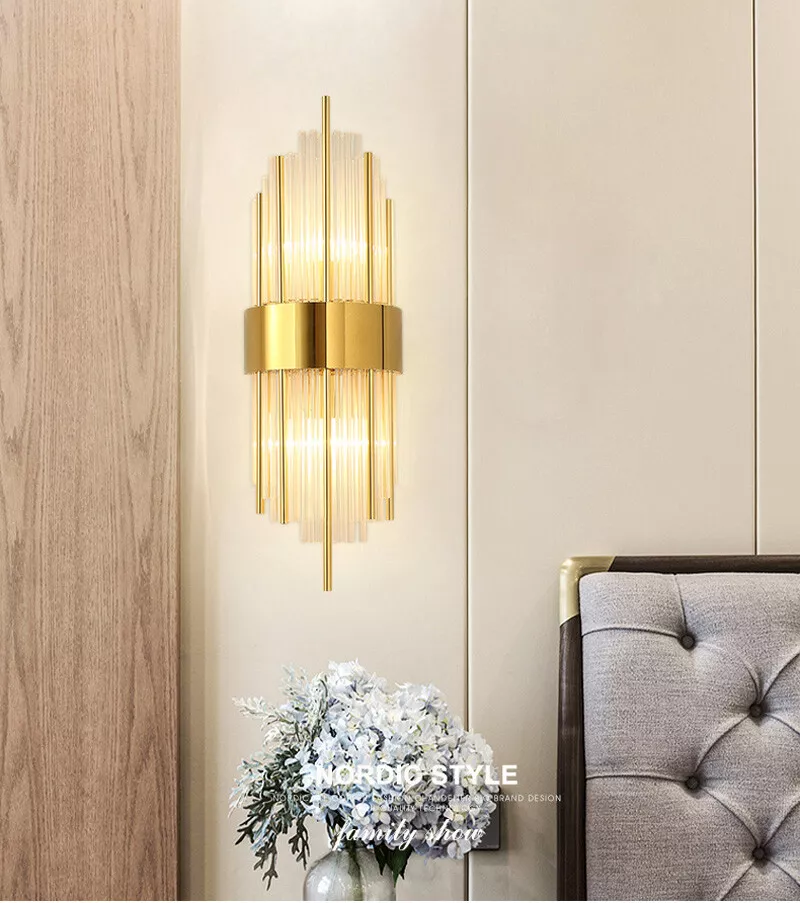 Modern Metal Wall Lamp Luxury Glass Crystal Wall Sconces Light