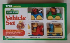 SESAME STREET VEHICLE SET Tyco Elmo Big Bird Cookie Monster Ernie 1996 NEW  