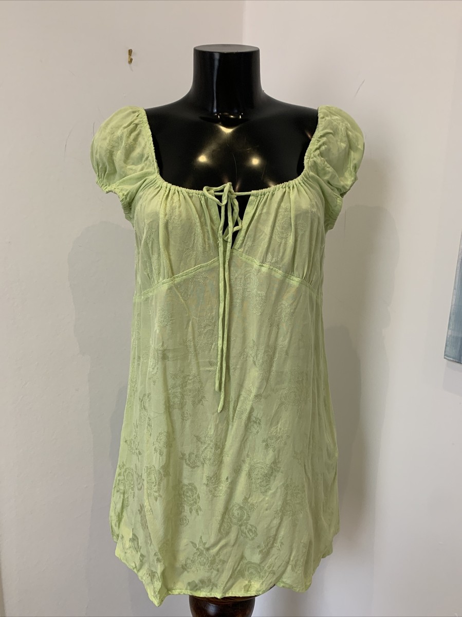 motel rocks green slip dress size L UK