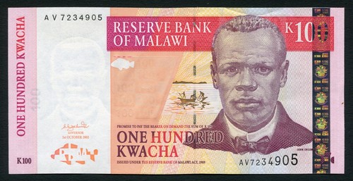 Malawi 100 kwacha 2003.10.01. J. Chilembwe P46c UNC CM - Picture 2 of 9