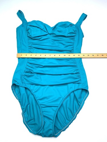 Neu mit Etikett Trimshaper blauer Badeanzug gerafft geformt Cup verstellbar Größe 14 - Bild 2 von 11