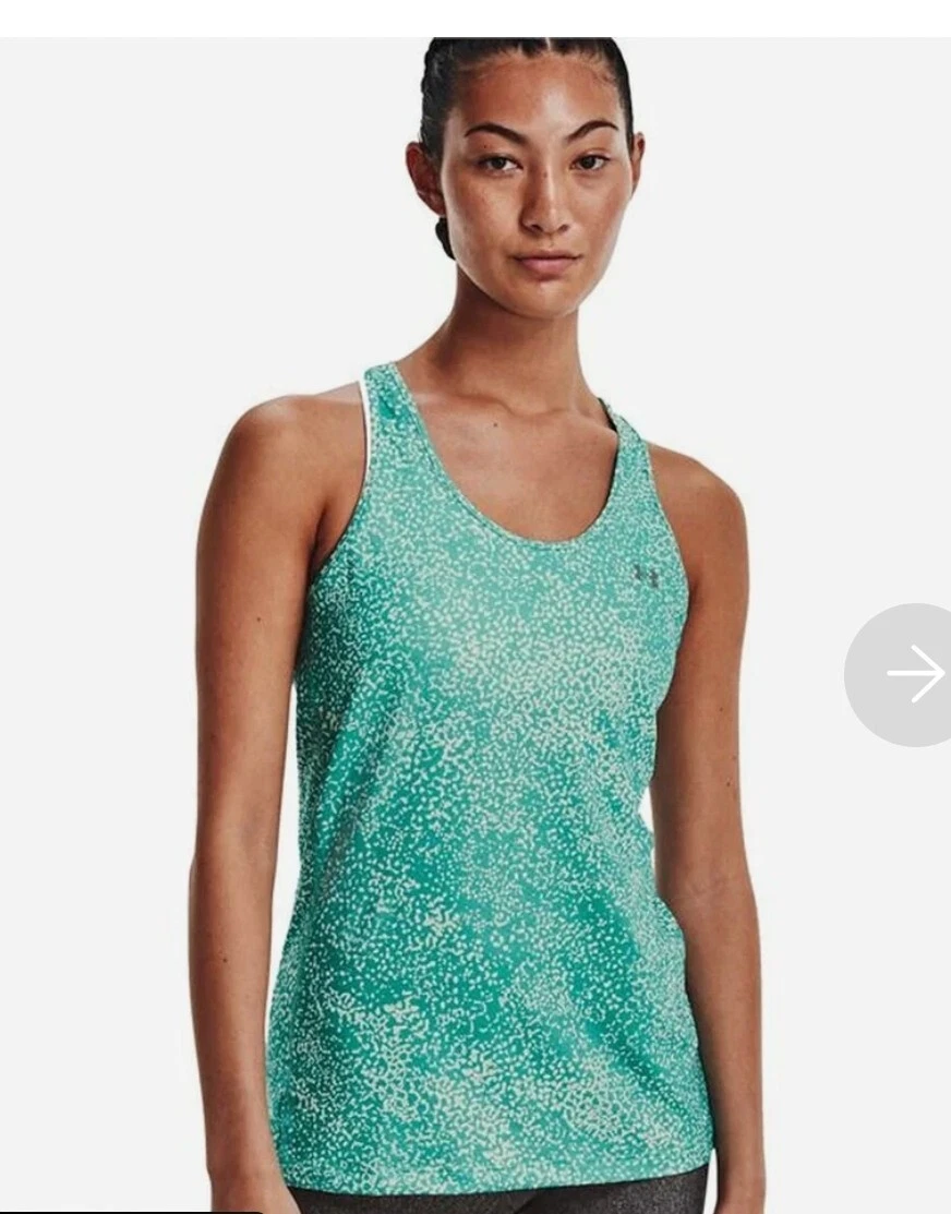 Under Armour Heatgear Aquamarine Teal ,Tank Top Women M, Fitted Mesh Breathable