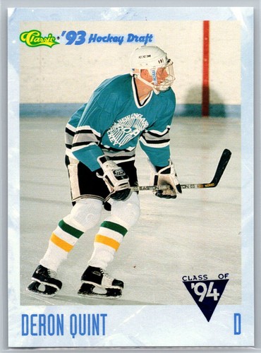 1993 Classic '93 Hockey Draft Deron Quint Rookie Tabor Academy Seawolves RC #109 - 第 1/2 張圖片