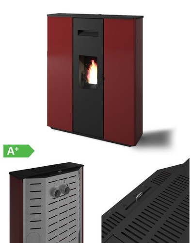 Pelletofen Kanalisierbar 10,5KW Pelletheizung Pelletkamin Doppelte Kanalisierung