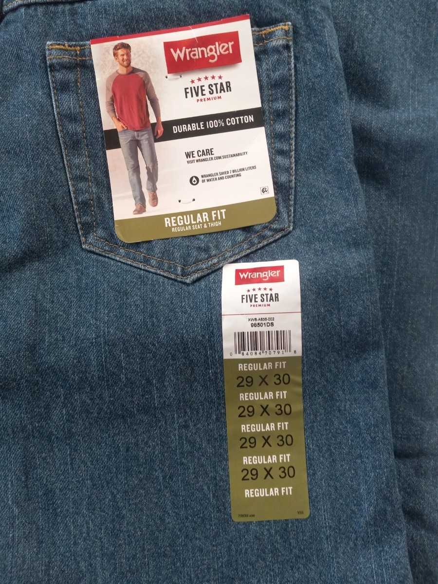 じゅん Wrangler Regular Fit Men's Jeans Blue 5 Star Premium Denim Size