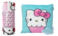 Hello Kitty Sanrio SOFT BLANKET PILLOW BUNDLE SET Cute Silk 40x50 New W Tags