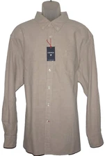 Cremieux Long Sleeve Shirt XXL Chino Solid 100% Cotton NWT (DC893)