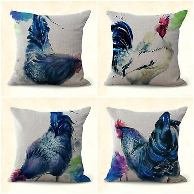 4pcs cushion covers farmhouse animal rooster chicken throw pillows 