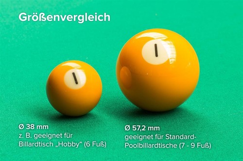 Pool Billard-Kugelsatz 38,0mm für kleine Billardtische bis 6 Fuss - Bild 2 von 3