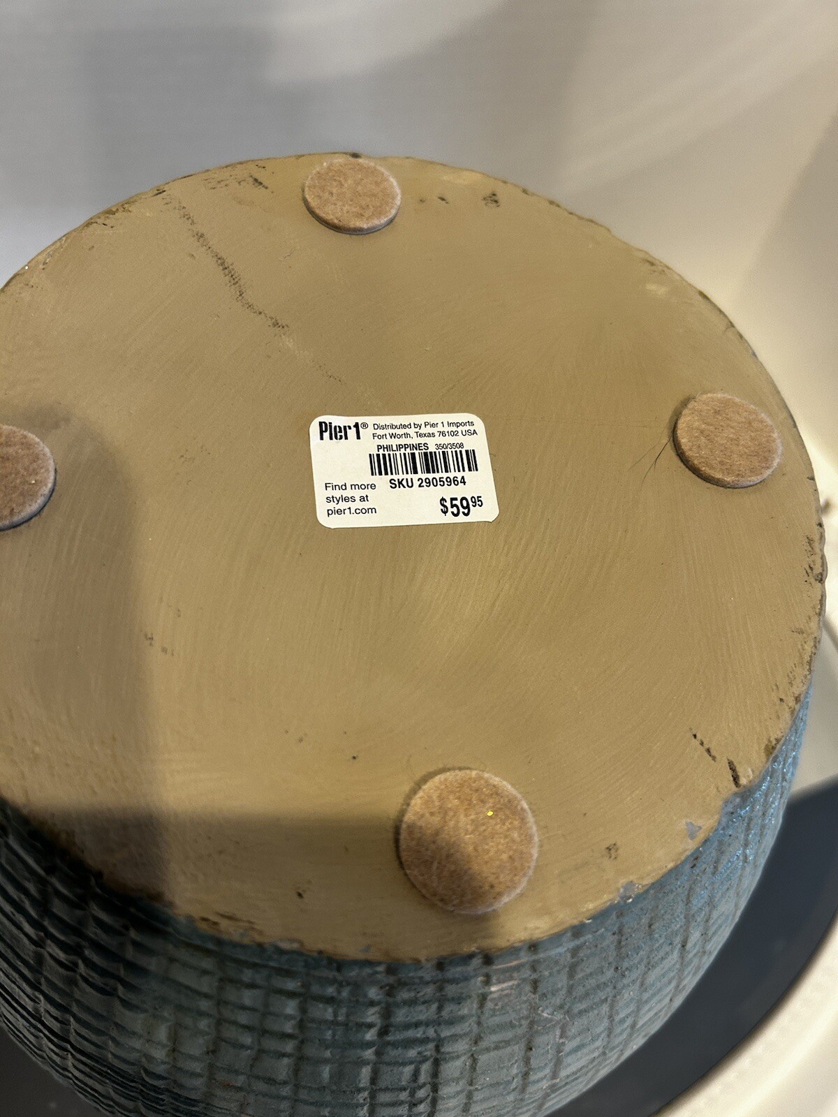 Pier One Pottery Vase Starfish Tropical Beach Condo Decor 2 Handles Summer Home