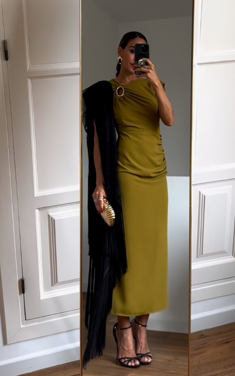 zara olive green dress Sage Green Prom Dress Corset Back with Long Sleeves – DressCulture main image 0
