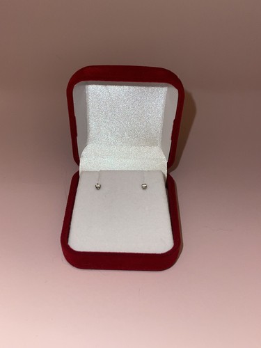 2mm Lab-Created Diamond Stud Earrings - Solid Sterling Silver - Sparkling! - Picture 2 of 5