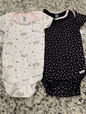 Gerber 3-9 month Baby Girl 2-Piece ORGANIC Cotton Onesies