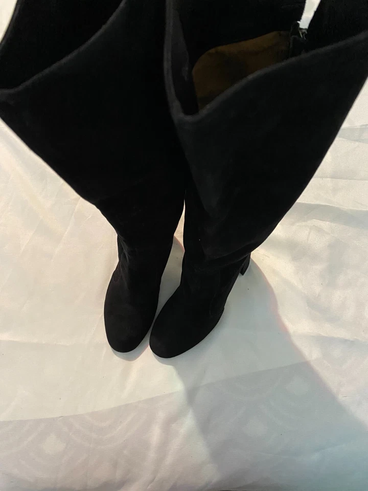 Ivanka Trump Black Suede Over the Knee Boot. Inside black zipper - Image 3 of 4