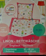 Kinder Bettwäsche Englisch-Deutsch Baumwolle  80x80 - 135x200