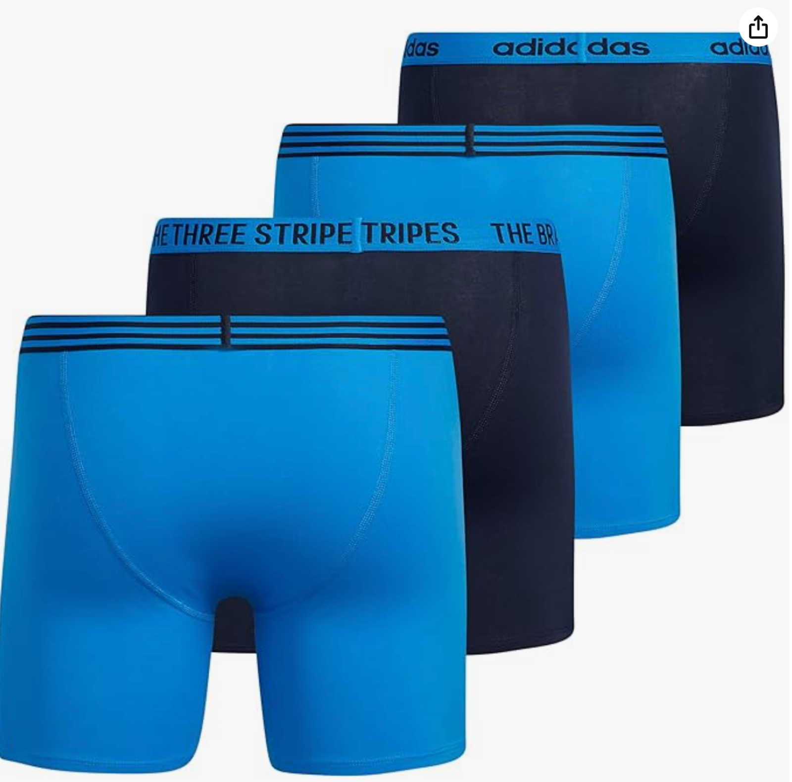 Men adidas 4Pack Boxer Briefs Performance Cotton Stretch Underwear
