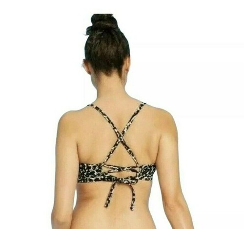 KONA SOL Traje de Baño Top Para Mujer Leopardo Estampado Animal Tanga Bikini Top Nuevo Talla S - Imagen 6 de 8
