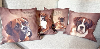 THE DANBURY MINT Collectable Pillows w/ Boxer Dogs (excellent pre owned)