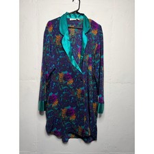 VTG Victoria's Secret Women's Gold Label Nightshirt Sleepshirt Floral Multi Sz L