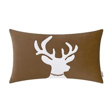 Christmas Pillow Cover 12 X 20 Inches, 20" x 12" Pack of 1 Brown-reindeer